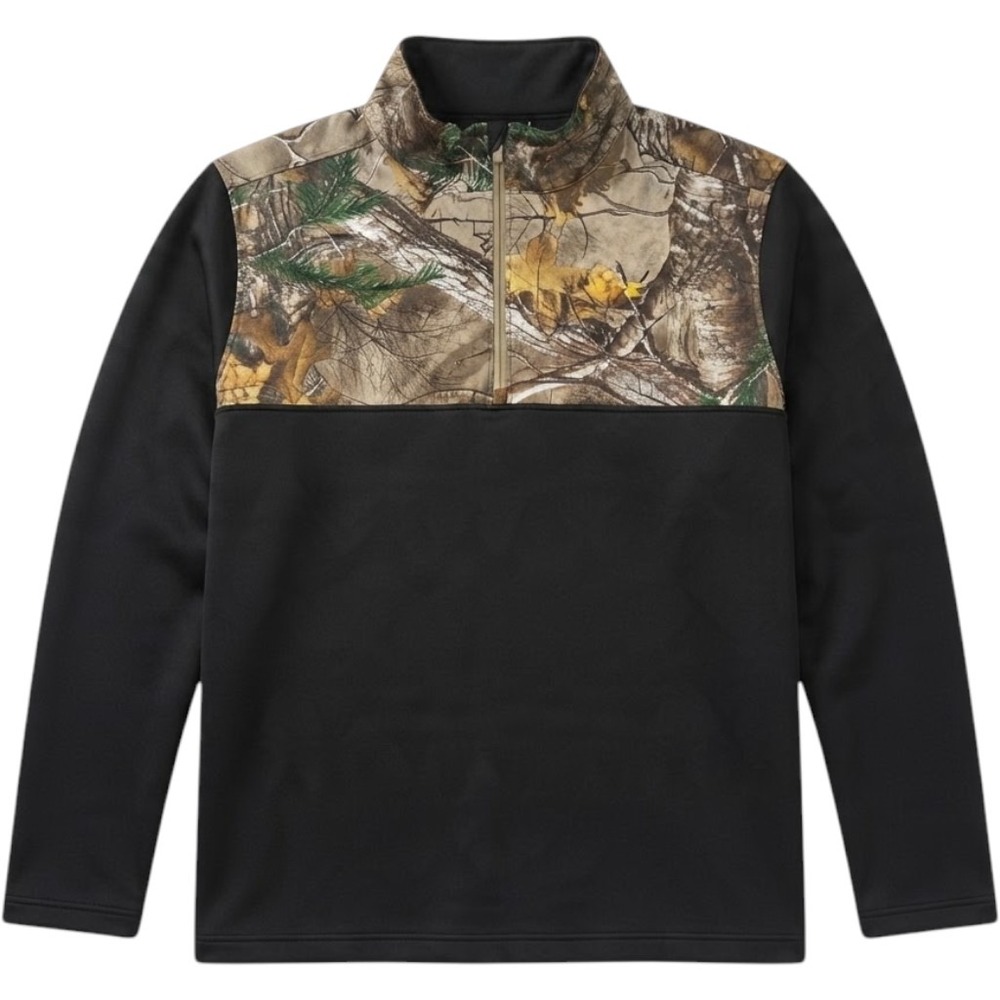 Under Armour Mens Realtree Xtra Camo 1/4 Zip Pullover Black XL